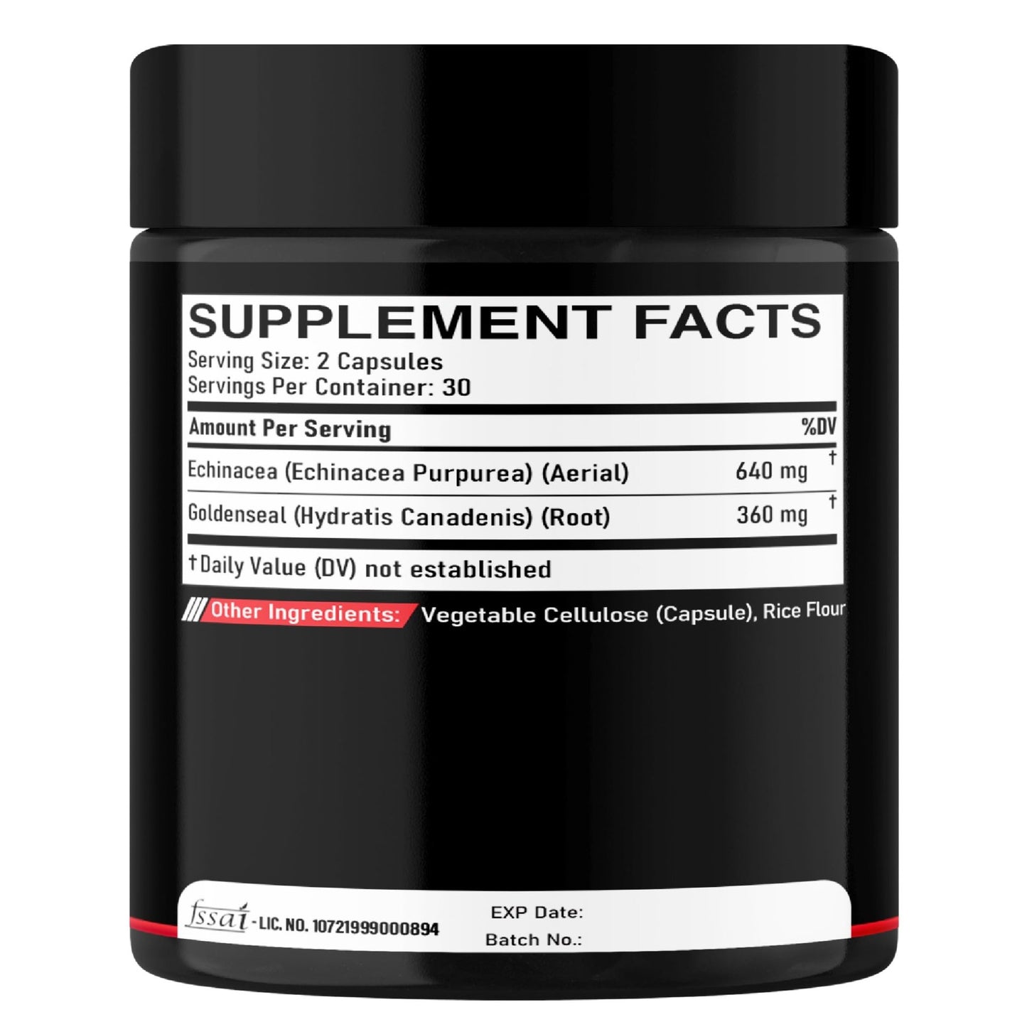 DEDICAD 1000mg Echinacea Goldenseal Capsules - Support Immune System, Well-Being & Overal Health - 60 Veggie Capsules - Non-GMO, Gluten-Free - dailyvitalstore