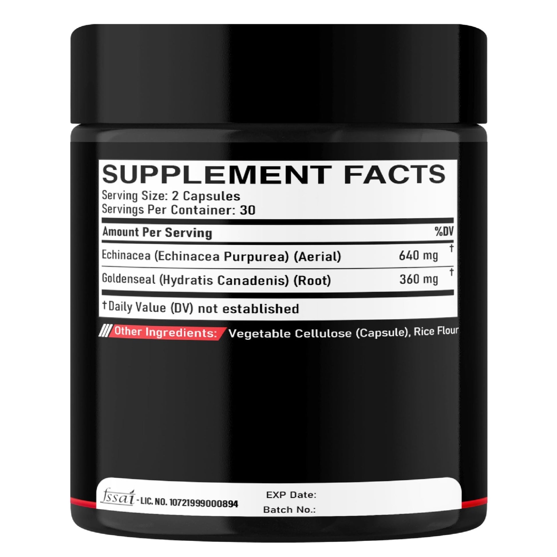 DEDICAD 1000mg Echinacea Goldenseal Capsules - Support Immune System, Well-Being & Overal Health - 60 Veggie Capsules - Non-GMO, Gluten-Free - dailyvitalstore