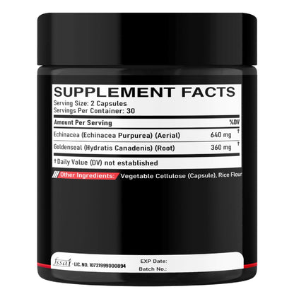 DEDICAD 1000mg Echinacea Goldenseal Capsules - Support Immune System, Well-Being & Overal Health - 60 Veggie Capsules - Non-GMO, Gluten-Free - dailyvitalstore