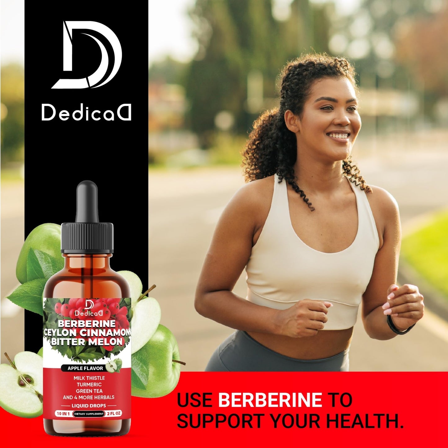 DEDICAD 10in1 Berberine HCl Drops - Liposomal Berberine Liquid - Activator Berberine with Ceylon Cinnamon, Bitter Melon, and 7 More - 60ml - dailyvitalstore
