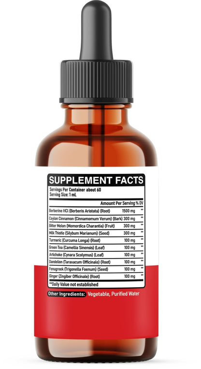 DEDICAD 10in1 Berberine HCl Drops - Liposomal Berberine Liquid - Activator Berberine with Ceylon Cinnamon, Bitter Melon, and 7 More - 60ml - dailyvitalstore