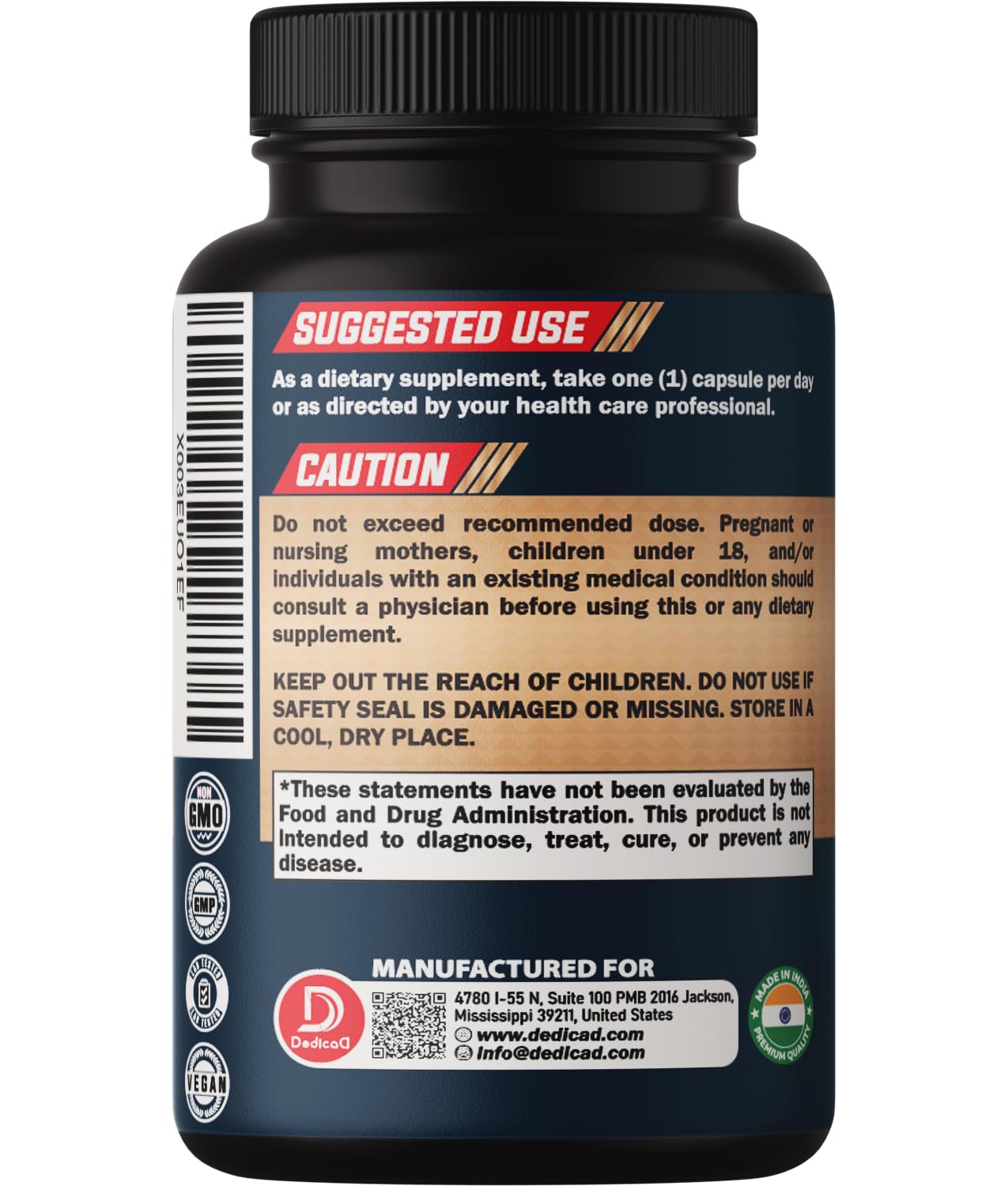 DEDICAD 10in1 Noni Capsules - 4 Month Supply with Elderberry, Boswellia, Turmeric, Ginger & More - Support Muscle, Joint, Digestive & Immune - 2 Packs of 60 Vegan Capsules, Non-GMO & Gluten-Free - dailyvitalstore