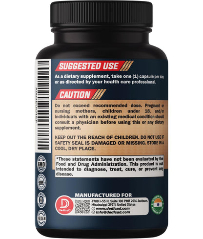 DEDICAD 10in1 Noni Capsules - 4 Month Supply with Elderberry, Boswellia, Turmeric, Ginger & More - Support Muscle, Joint, Digestive & Immune - 2 Packs of 60 Vegan Capsules, Non-GMO & Gluten-Free - dailyvitalstore