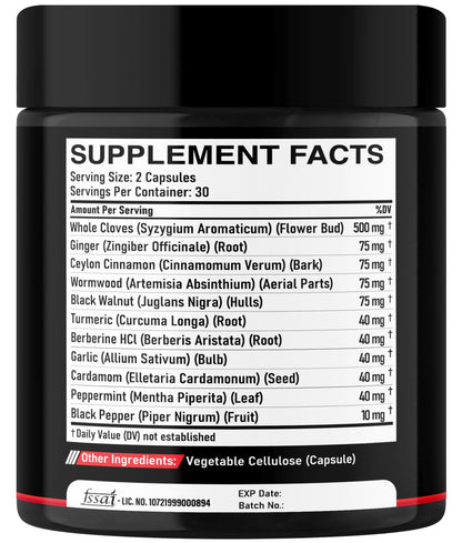 DEDICAD 11in1 Cloves Supplement with Ginger, Ceylon Cinnamon and 8 Other More - Digestive, Immune System, Mood Support - 60 Capsules - 30 Days Supply - dailyvitalstore