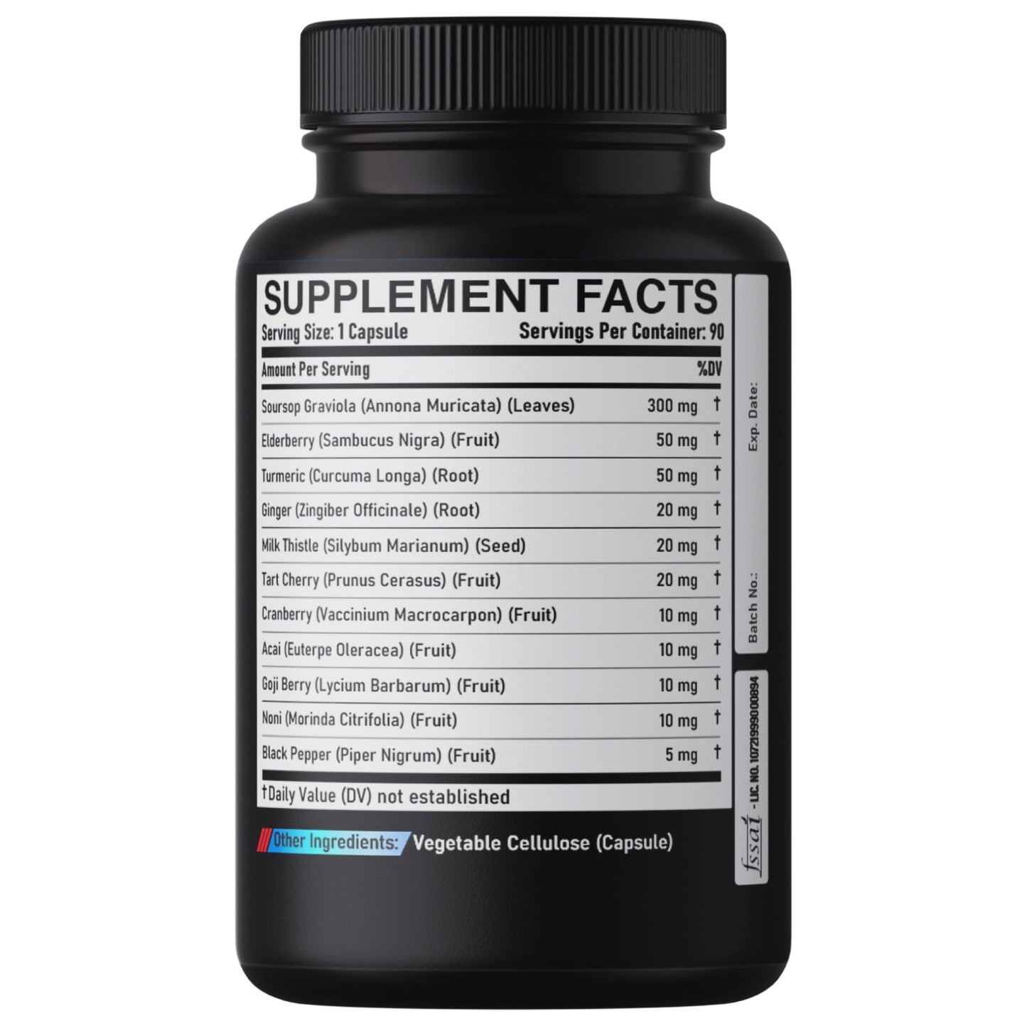 DEDICAD 11in1 Graviola Soursop Capsules for 5 Months Supply with Soursop Fruit, Elderberry, Turmeric, Ginger, Milk Thistle, Cranberry & More - Mood - 150 Vegan Capsules - dailyvitalstore