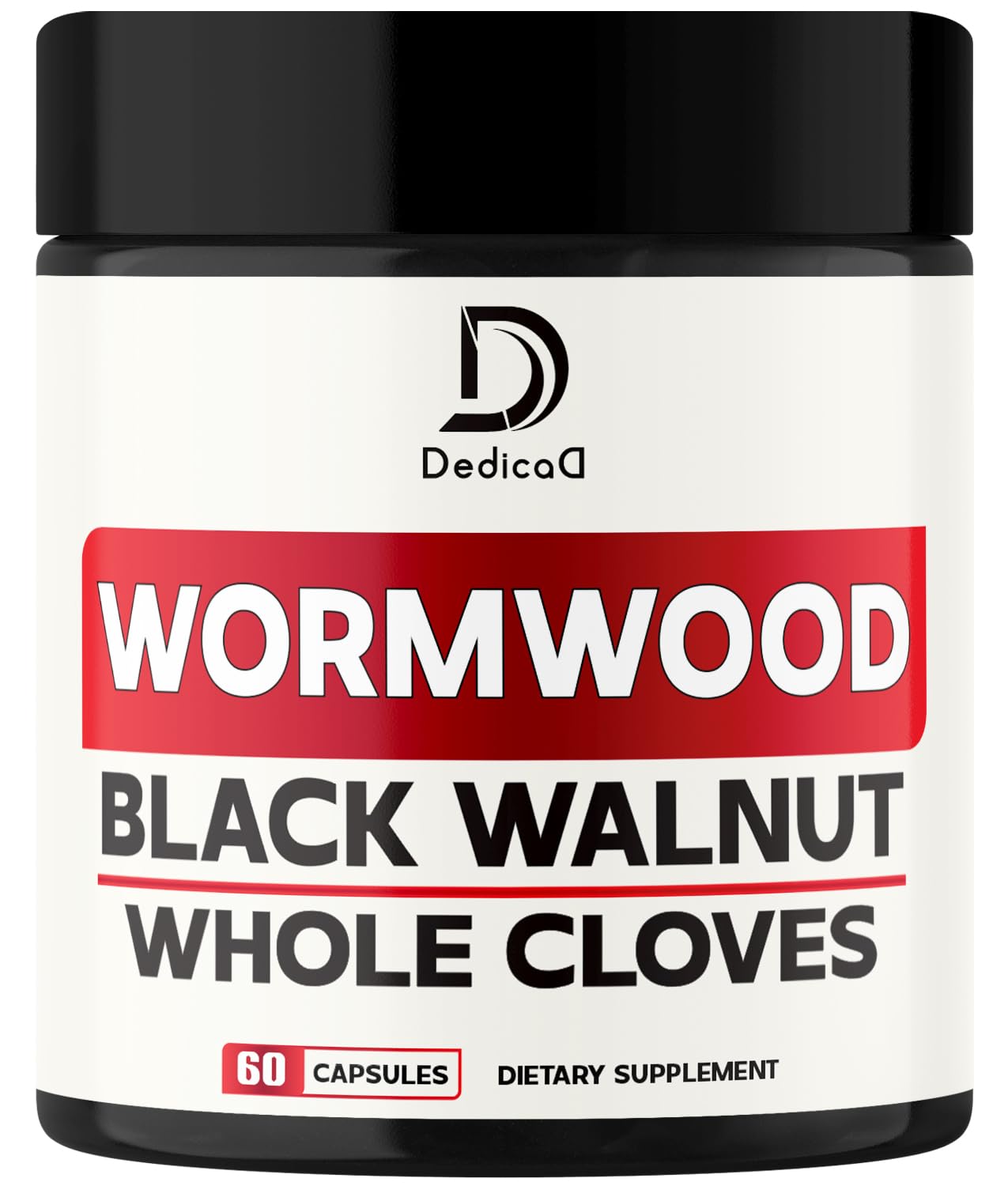 DEDICAD 12in1 Wormwood Capsules Black Walnut Cloves, Ginger, Turmeric Curcumin & Black Pepper - Immune System - 60 Capsules - dailyvitalstore