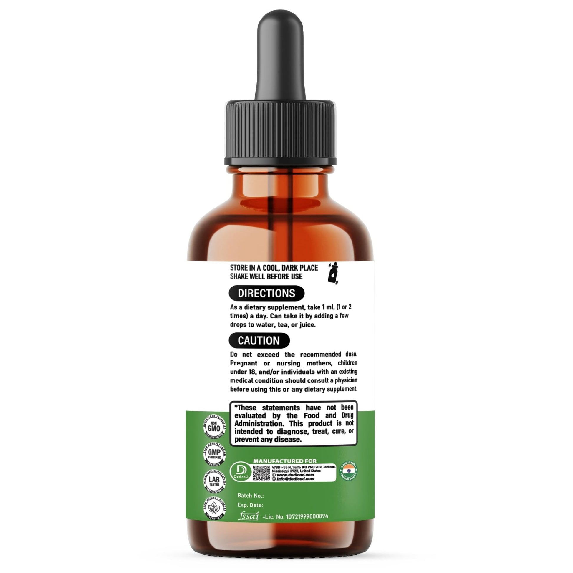 DEDICAD 12in1 Wormwood Liquid Drops - Black Walnut Wormwood Tincture Liquid Extract Whole Cloves and 9 More Herbs - 60 Days Supply - dailyvitalstore