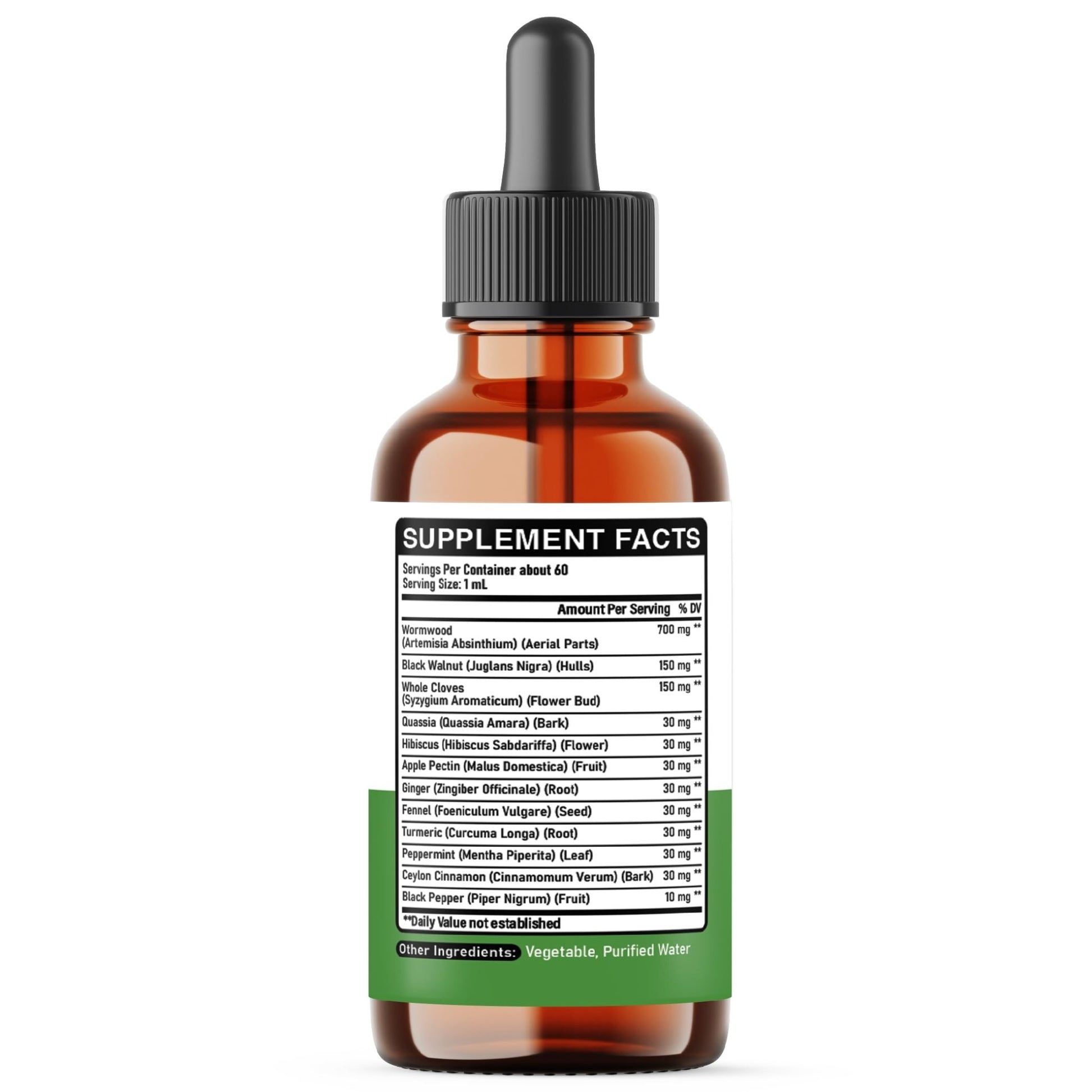 DEDICAD 12in1 Wormwood Liquid Drops - Black Walnut Wormwood Tincture Liquid Extract Whole Cloves and 9 More Herbs - 60 Days Supply - dailyvitalstore