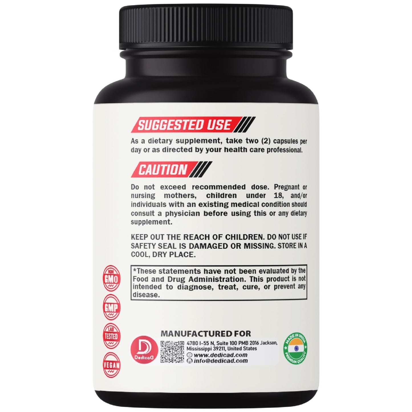 DEDICAD 13in1 Ceylon Cinnamon Capsules - 200 Capsules with Chromium Picolinate, Biotin, Grape Seed, Elderberry & More - dailyvitalstore