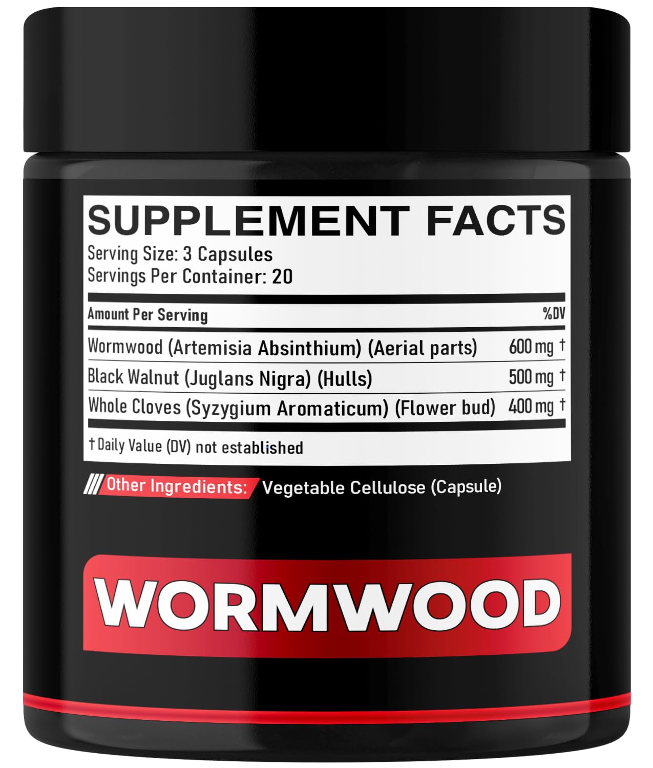 DEDICAD 1500mg Wormwood Capsules with Black Walnut & Cloves - Artemisia Annua Supplement for Immunity - 60 Vegan Capsules - dailyvitalstore