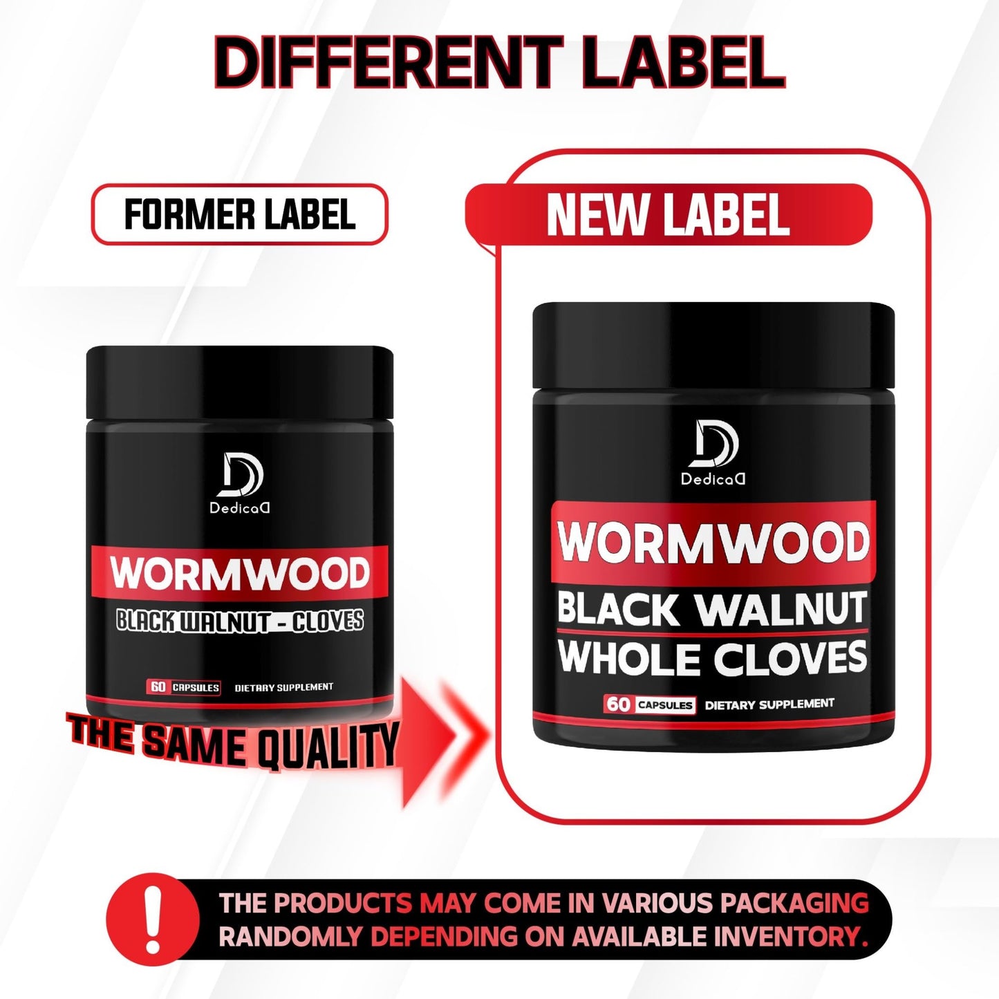 DEDICAD 1500mg Wormwood Capsules with Black Walnut & Cloves - Artemisia Annua Supplement for Immunity - 60 Vegan Capsules - dailyvitalstore