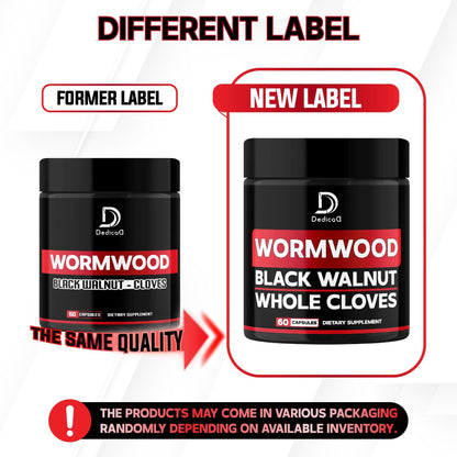 DEDICAD 1500mg Wormwood Capsules with Black Walnut & Cloves - Artemisia Annua Supplement for Immunity - 60 Vegan Capsules - dailyvitalstore