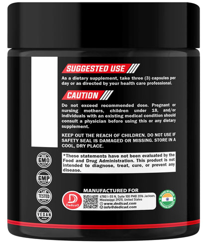 DEDICAD 1500mg Wormwood Capsules with Black Walnut & Cloves - Artemisia Annua Supplement for Immunity - 60 Vegan Capsules - dailyvitalstore