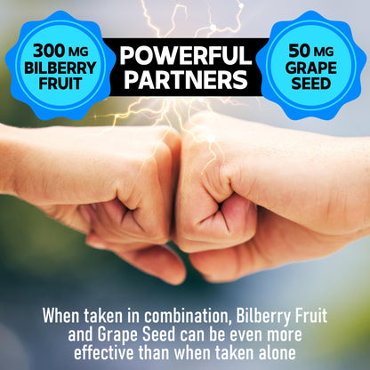 DEDICAD 20:1 Bilberry Extract Capsules - 5 Month Supply - Support Eyes, Vision & Heart Health - 10in1 Plus Grape Seed, Carrot, Elderberry, Eyebright & Others - 150 Counts - dailyvitalstore