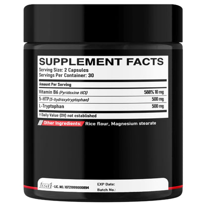 DEDICAD 5 HTP Supplement 1010mg - 60 Capsules - 3in1 Combined with Vitamin B6, L-Tryptophan - Comfortable Mood, Brain Health, Body Management & Immune System Support - dailyvitalstore