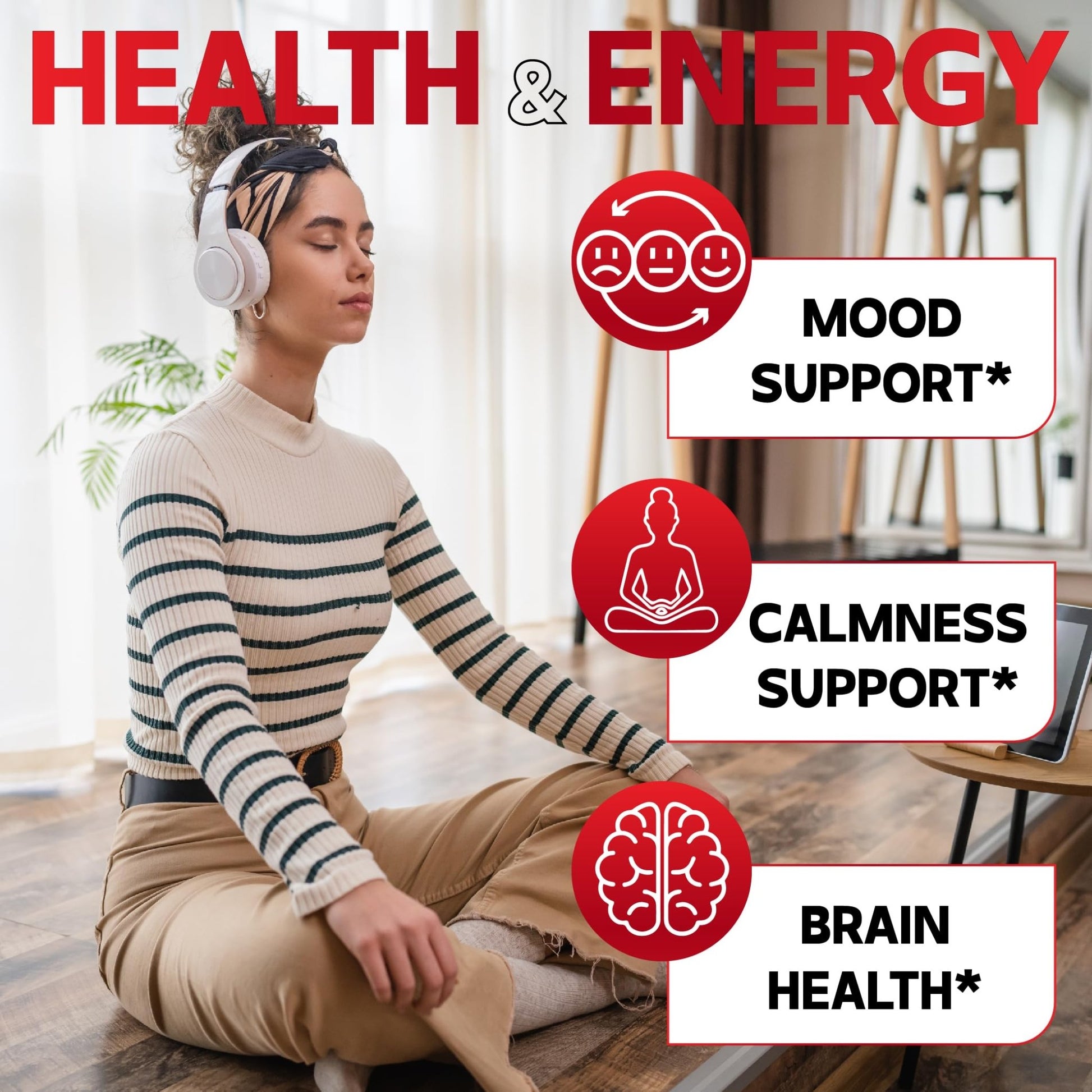 DEDICAD 5 HTP Supplement 1010mg - 60 Capsules - 3in1 Combined with Vitamin B6, L-Tryptophan - Comfortable Mood, Brain Health, Body Management & Immune System Support - dailyvitalstore