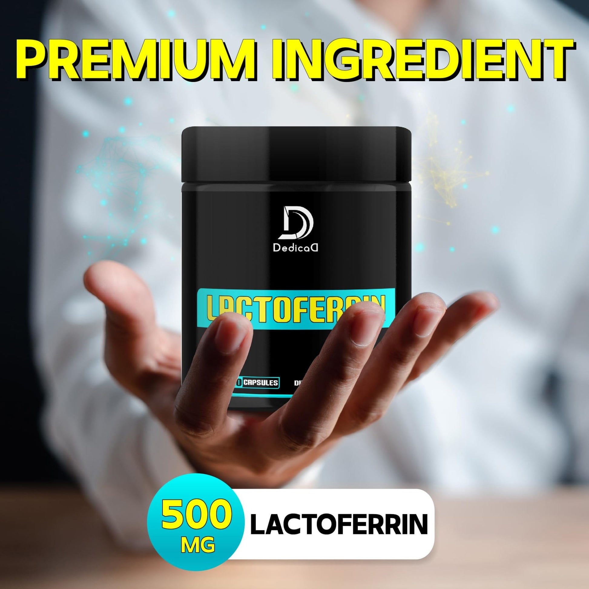 DEDICAD 500Mg Lactoferrin Supplement - 120 Capsules for 2-Month Supply - dailyvitalstore