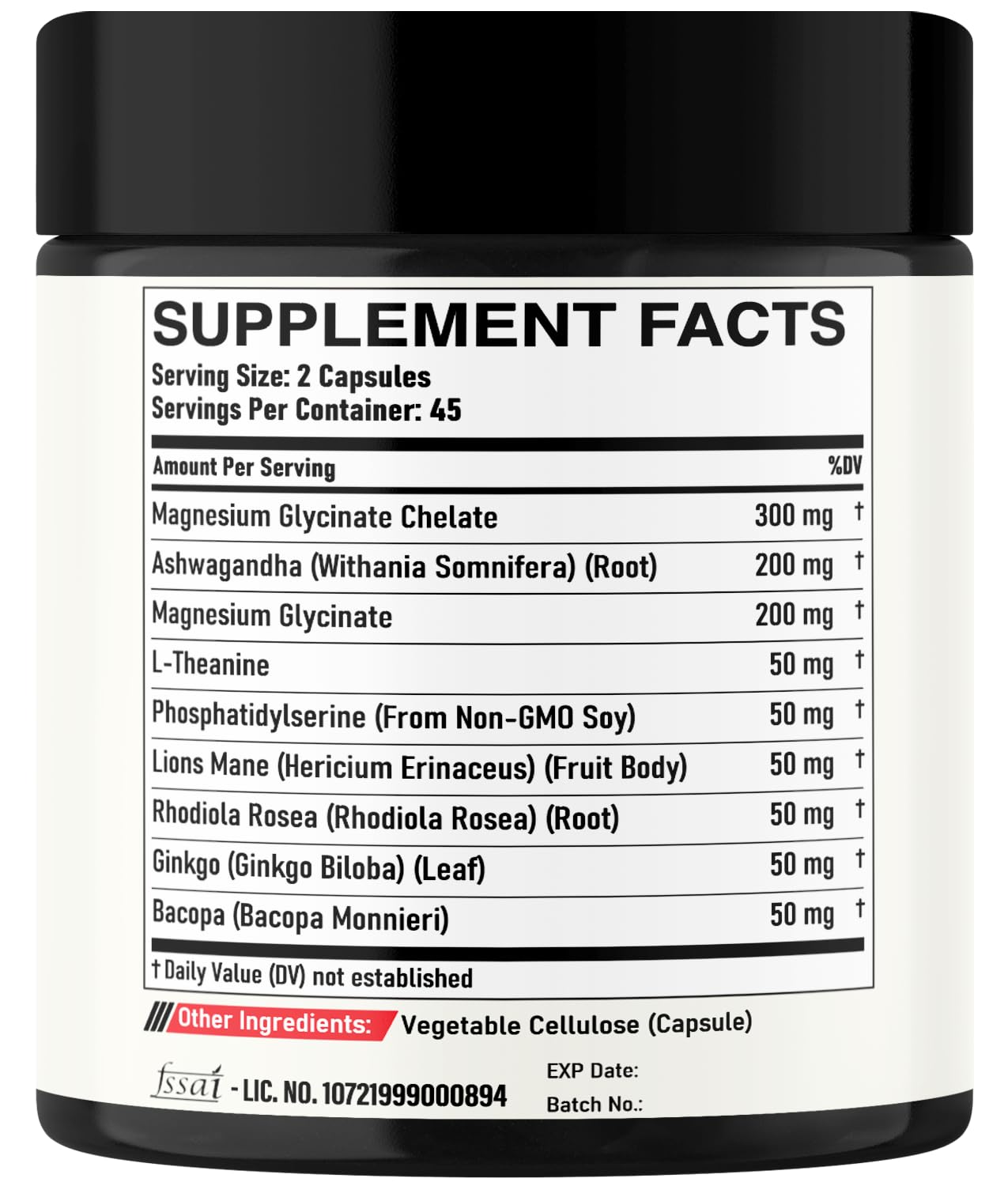 DEDICAD 9in1 Cortisol Supplement - Ashwagandha and Magnesium Glycinate and Chelate - Brain Health & Restful Night & Mood Balance - 90 Capsules Supply 45 Days - dailyvitalstore