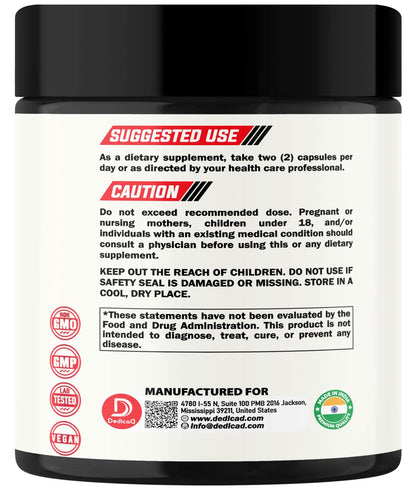 DEDICAD 9in1 Cortisol Supplement - Ashwagandha and Magnesium Glycinate and Chelate - Brain Health & Restful Night & Mood Balance - 90 Capsules Supply 45 Days - dailyvitalstore