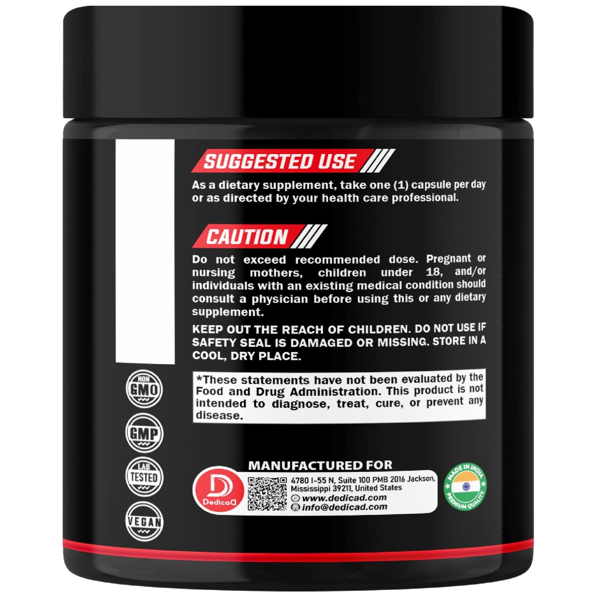 DEDICAD Akkermansia Probiotic for Increases - Contains Inulin, Bacillus Coagulans, Lactobacillus Acidophilus & Chromium - 60 Days Supply - 60 Capsules - dailyvitalstore