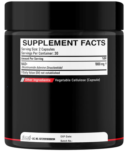 DEDICAD NAD Supplement 1000 mg - Pure NAD Supplement - Energy and DNA Repair, Aging Defense, Brain Function - 60 Capsules - dailyvitalstore