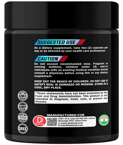 DEDICAD NAD.+ Supplement - Combined to Resveratrol, Quercetin, Berberine, Fisetin, TMG and Grape Seed - 60 Capsules - dailyvitalstore