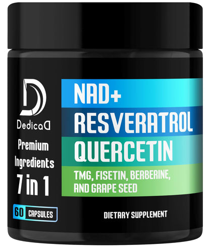 DEDICAD NAD.+ Supplement - Combined to Resveratrol, Quercetin, Berberine, Fisetin, TMG and Grape Seed - 60 Capsules - dailyvitalstore