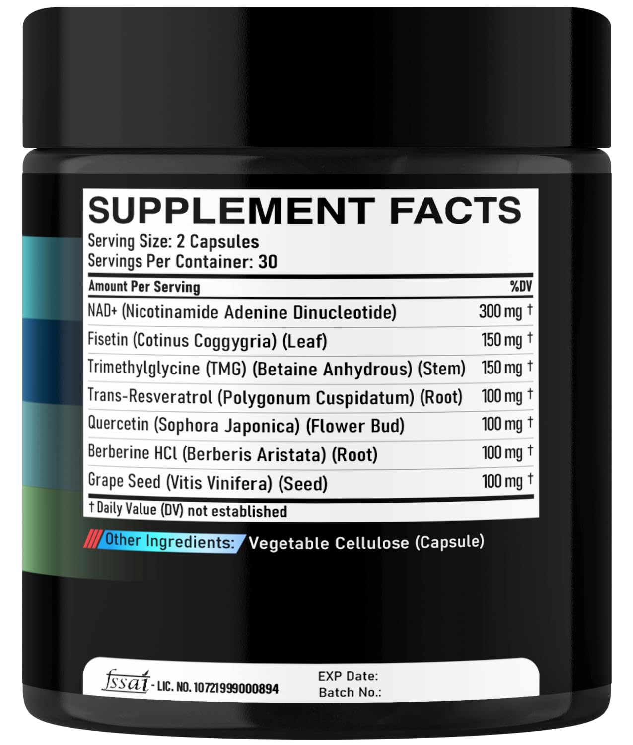 DEDICAD NAD.+ Supplement - Combined to Resveratrol, Quercetin, Berberine, Fisetin, TMG and Grape Seed - 60 Capsules - dailyvitalstore