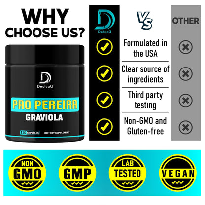 DEDICAD Pao Pereira Bark Extract and Graviola Soursop - 150 Capsules Supply - dailyvitalstore