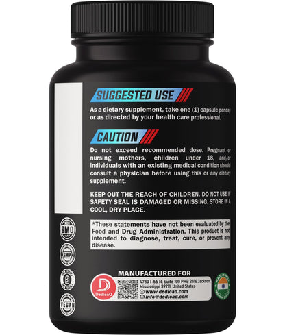 DEDICAD Premium Wormwood Extract Capsules - 5 Month Supply for Immune - 12 Herbs Blended with Black Walnut Leaves, Ginger, Turmeric & More - 150 Counts - dailyvitalstore