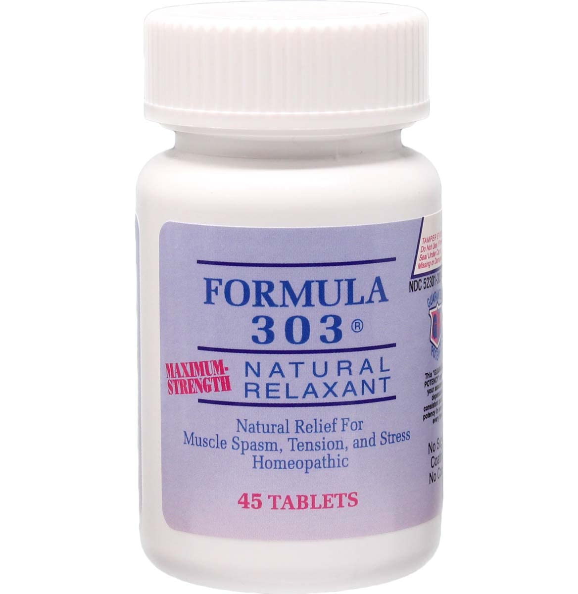 Dee CEE Labs Formula 303 Maximum Strength Tablets, 45 Tablets; All-Natural containing Magnesium for Sore Muscles, Passion Flower, and Valerian Root - dailyvitalstore