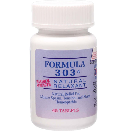 Dee CEE Labs Formula 303 Maximum Strength Tablets, 45 Tablets; All-Natural containing Magnesium for Sore Muscles, Passion Flower, and Valerian Root - dailyvitalstore
