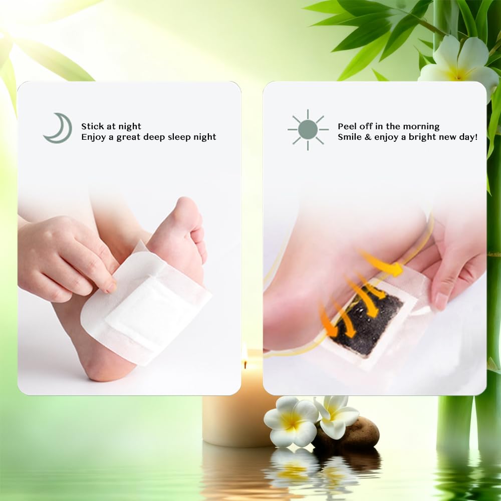 Deep Cleansing Foot Pads, 50 Count Pack with Ginger Oil for Lymphatic Drainage, Stress Relief, Deep Cleansing and Sleep Support - dailyvitalstore