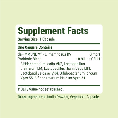 Del-Immune V® + Delpro Probiotic & Prebiotic Blend by Stellar Biotics - Promotes Optimal Gut Health, Digestion, Immune Support & Mood (120 Capsules) - dailyvitalstore