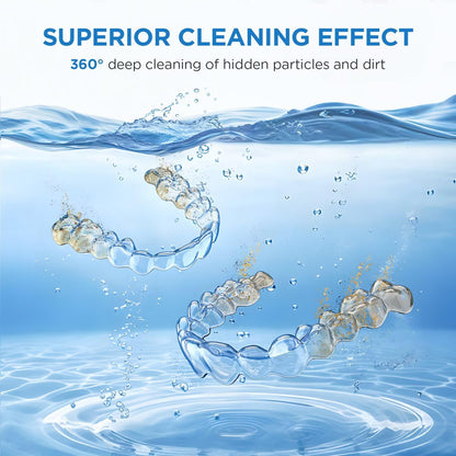 Dental Ultrasonic Retainer Cleaner Machine: 45kHz Dental Cleaning Pod with Digital Timer & 200ML, Cleaning for Dentures, Mouth Guards, Aligners, Night Guards, Braces - dailyvitalstore