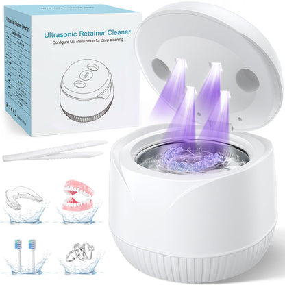Dental Ultrasonic Retainer Cleaner Machine: 45kHz Dental Cleaning Pod with Digital Timer & 200ML, Cleaning for Dentures, Mouth Guards, Aligners, Night Guards, Braces - dailyvitalstore