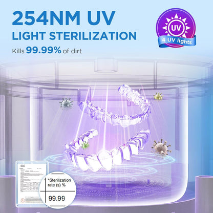 Dental Ultrasonic Retainer Cleaner Machine: 45kHz Dental Cleaning Pod with Digital Timer & 200ML, Cleaning for Dentures, Mouth Guards, Aligners, Night Guards, Braces - dailyvitalstore