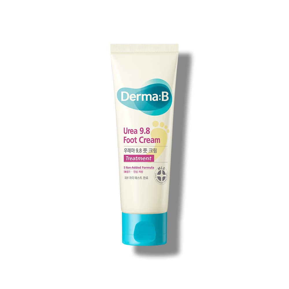 Derma B | Urea 9.8% Foot Cream | Foot Lotion for Dry Cracked Heel Treatment | Camellia Oil, Urea Cream for Feet | Hypoallergenic Leg Cream for Sensitive Skin | Woody Scent Foot Care | 2.7 fl oz (80ml) - dailyvitalstore