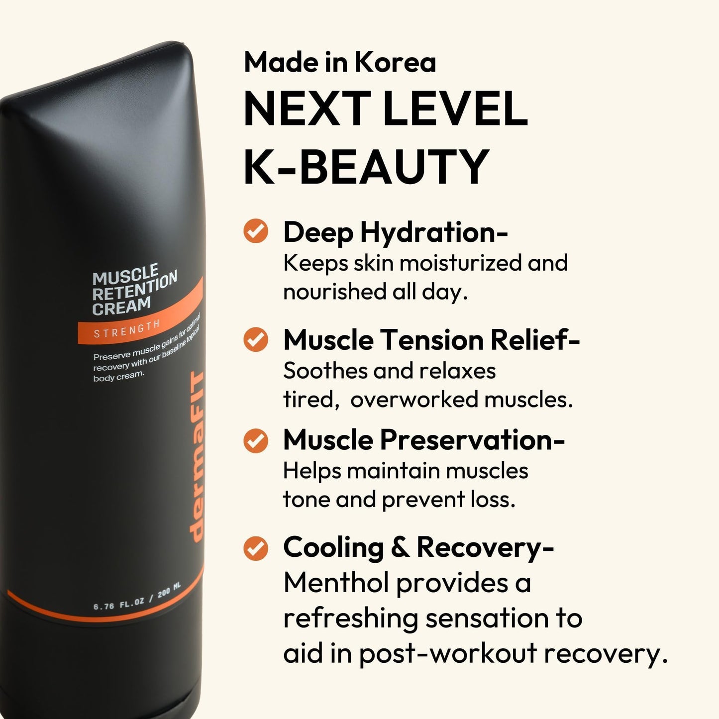 dermaFIT Strength Muscle Maintenance Body Cream - Post Workout Prevents Muscle Loss for Men & Women, Muscle Retention Cream, 30ml, No Artificial Fragrance, M.A.X. Tech, Topical Analgesic for Muscle - dailyvitalstore