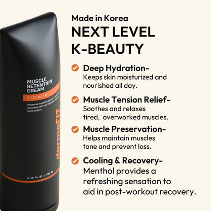 dermaFIT Strength Muscle Maintenance Body Cream - Post Workout Prevents Muscle Loss for Men & Women, Muscle Retention Cream, 30ml, No Artificial Fragrance, M.A.X. Tech, Topical Analgesic for Muscle - dailyvitalstore