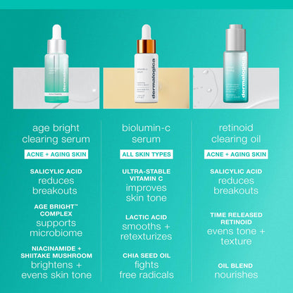Dermalogica Age Bright Clearing Serum (1 Fl Oz) Anti-Aging Face Serum with Salicylic Acid - Promotes Smoother, Clearer, Brighter, and More Even Skin - dailyvitalstore