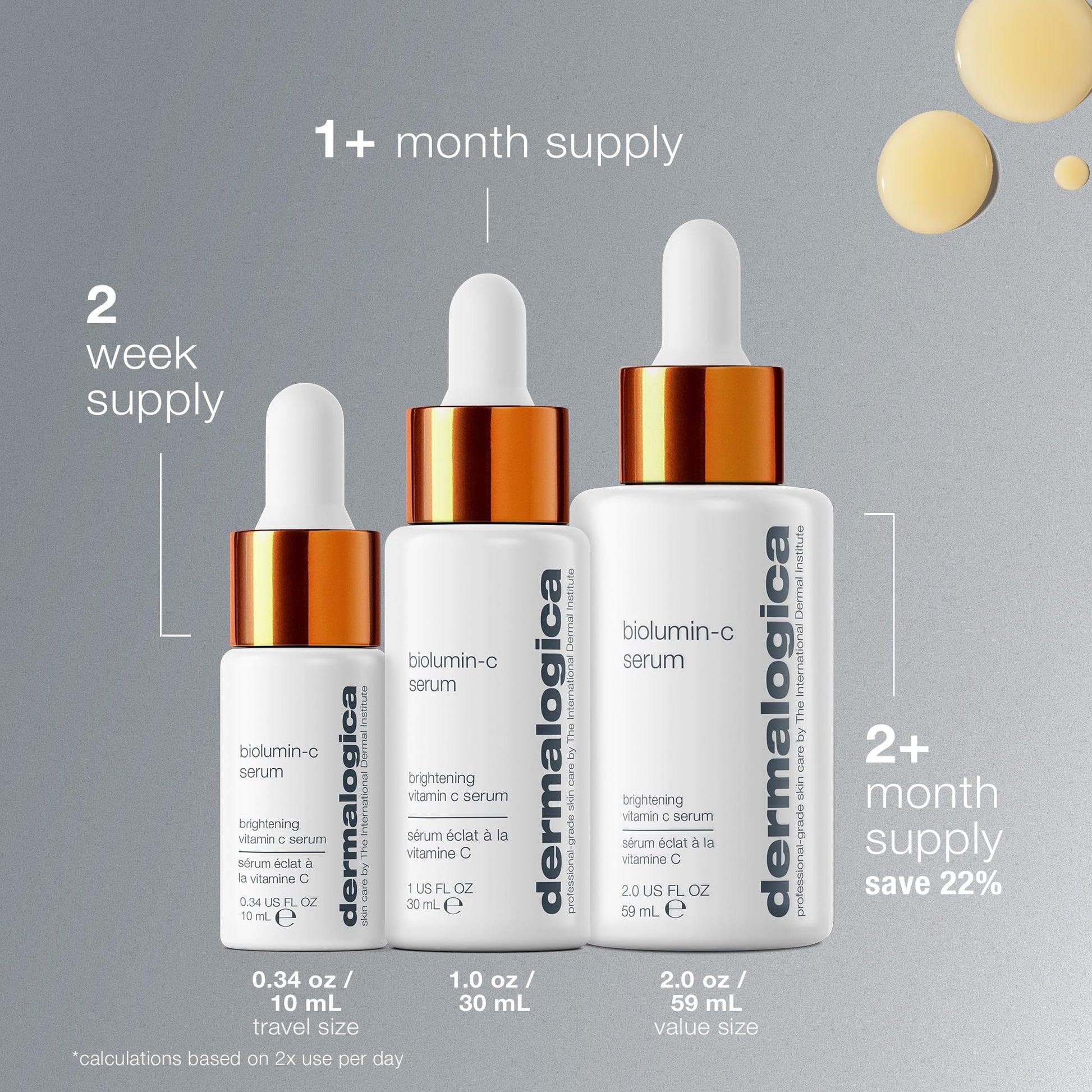 Dermalogica Biolumin-C Serum, Vitamin C Dark Spot Serum for Face with Peptide and AHA - Exfoliates and Reduces Sign of Skin Aging, 1 Fl Oz - dailyvitalstore
