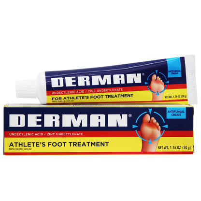 Derman Cream for The Treatment of Athlete's Foot, 2-Pack of 1.76 Oz Each, 2 Tubes - dailyvitalstore