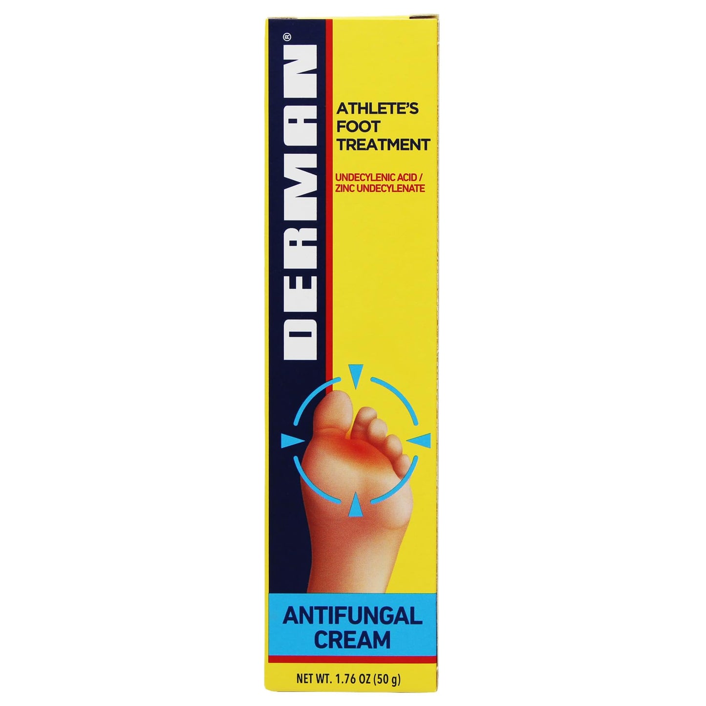 Derman Cream for The Treatment of Athlete's Foot, 2-Pack of 1.76 Oz Each, 2 Tubes - dailyvitalstore