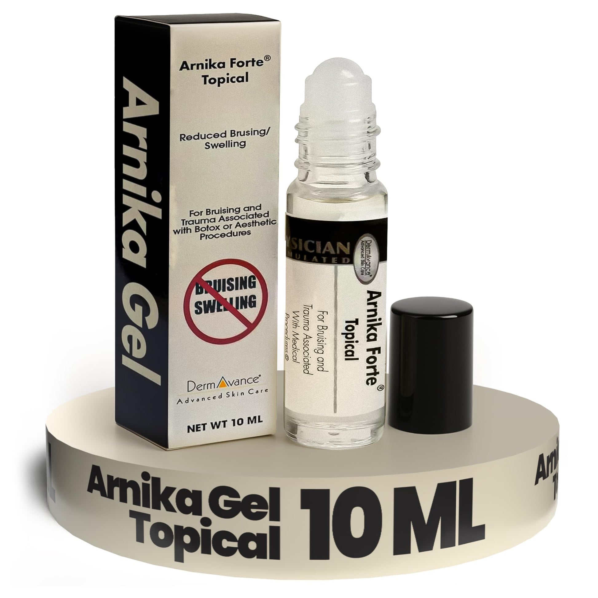 DermAvance Arnika Forte Topical Roll-On, Arnica Gel for Bruising and Swelling After Surgery, Easy-to-Use Arnica Gel Topical for Post-Surgical Care and Sports Injuries, Clear, 10 ml - dailyvitalstore