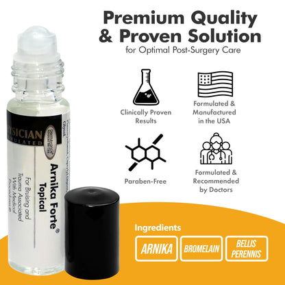 DermAvance Arnika Forte Topical Roll-On, Arnica Gel for Bruising and Swelling After Surgery, Easy-to-Use Arnica Gel Topical for Post-Surgical Care and Sports Injuries, Clear, 10 ml - dailyvitalstore