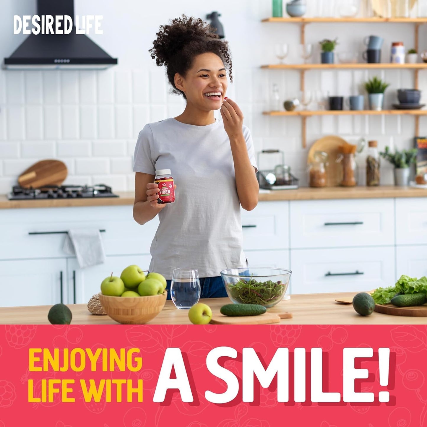 Desired Life Prebiotic Fiber Gummies for Adults and Kids – 4g Sugar Free Natural Berry Flavored Gummies - Supports Digestive Health - dailyvitalstore