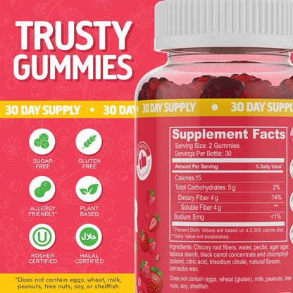 Desired Life Prebiotic Fiber Gummies for Adults and Kids – 4g Sugar Free Natural Berry Flavored Gummies - Supports Digestive Health - dailyvitalstore