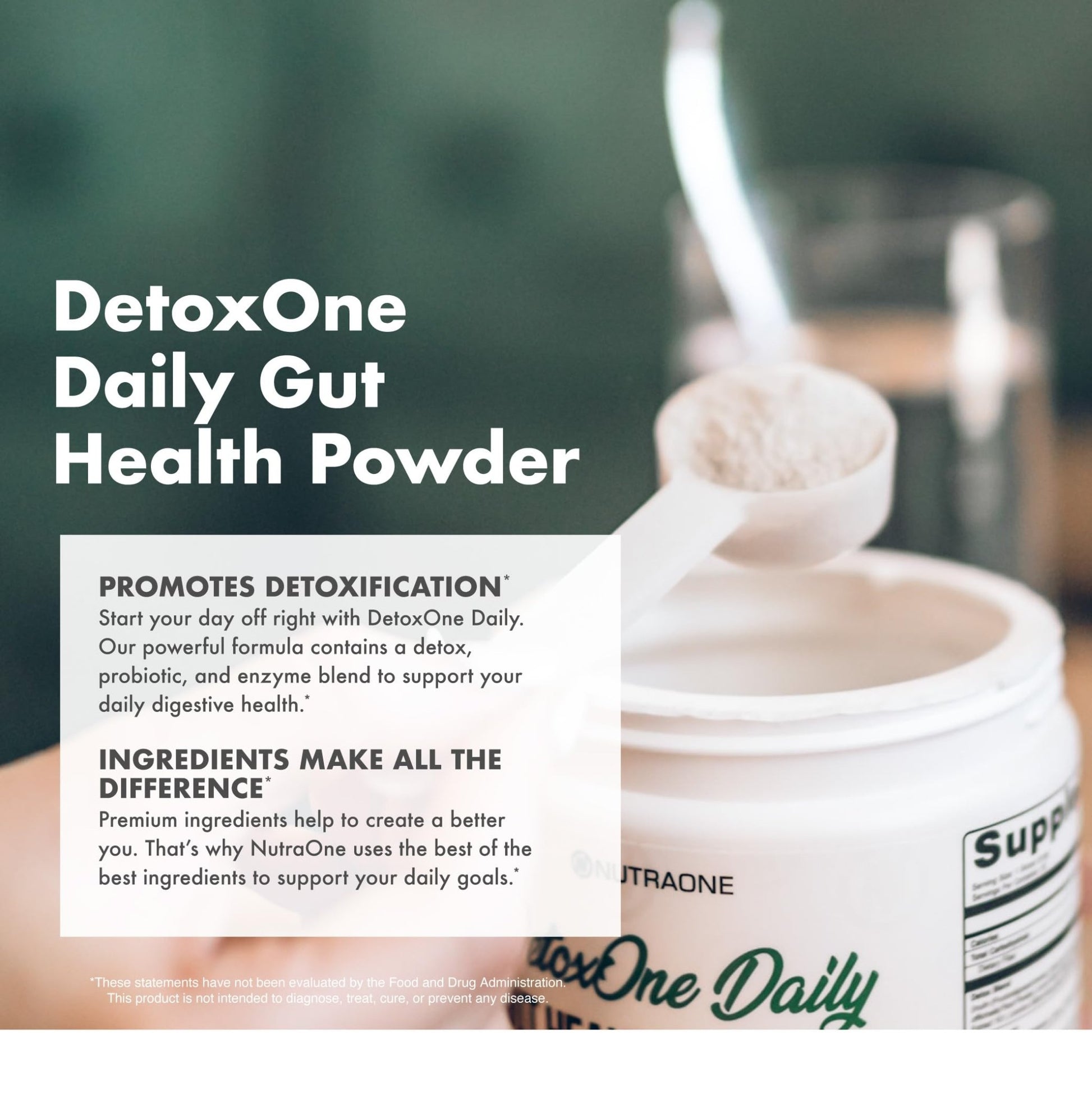 DetoxOne Daily Gut Health Powder* | Supports Normal/Healthy Digestive Function*| Promotes Detoxification*| Boost Energy & Improves Nutrient Absorption* - dailyvitalstore