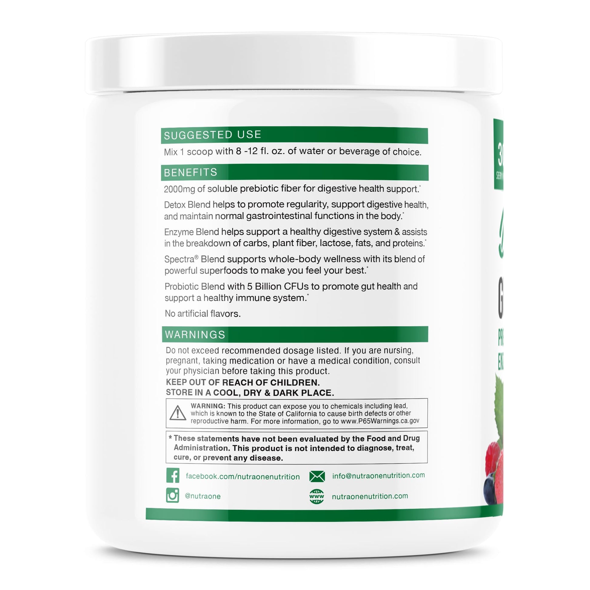 DetoxOne Daily Gut Health Powder* | Supports Normal/Healthy Digestive Function*| Promotes Detoxification*| Boost Energy & Improves Nutrient Absorption* - dailyvitalstore